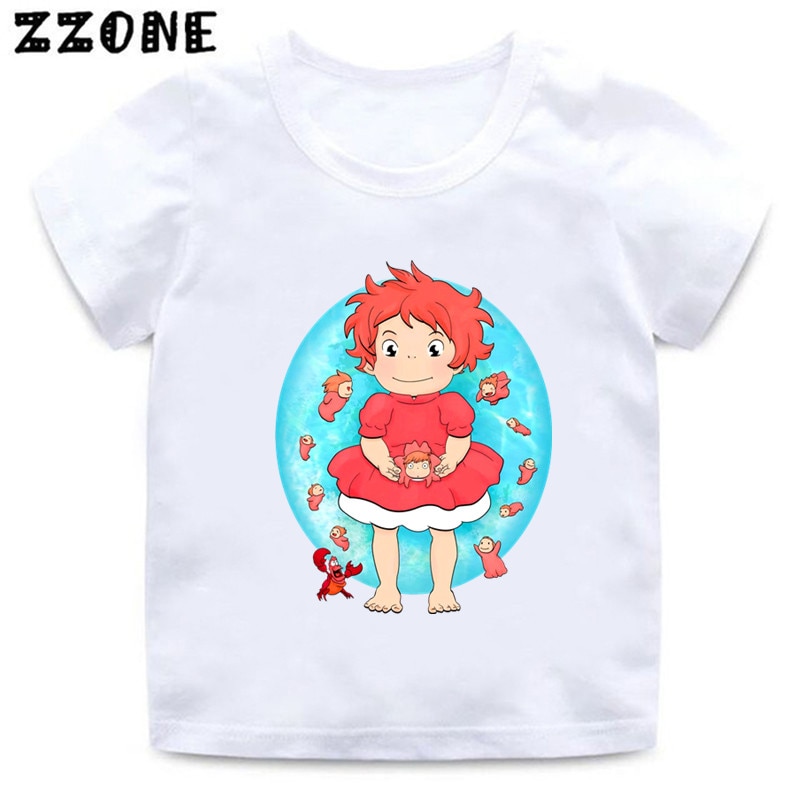 Miyazaki Studio Ghibli Ponyo Anime Kids T-Shirts Funny Girls Clothes Baby Boys T shirt Summer Short Sleeve Children Tops,ooo5413