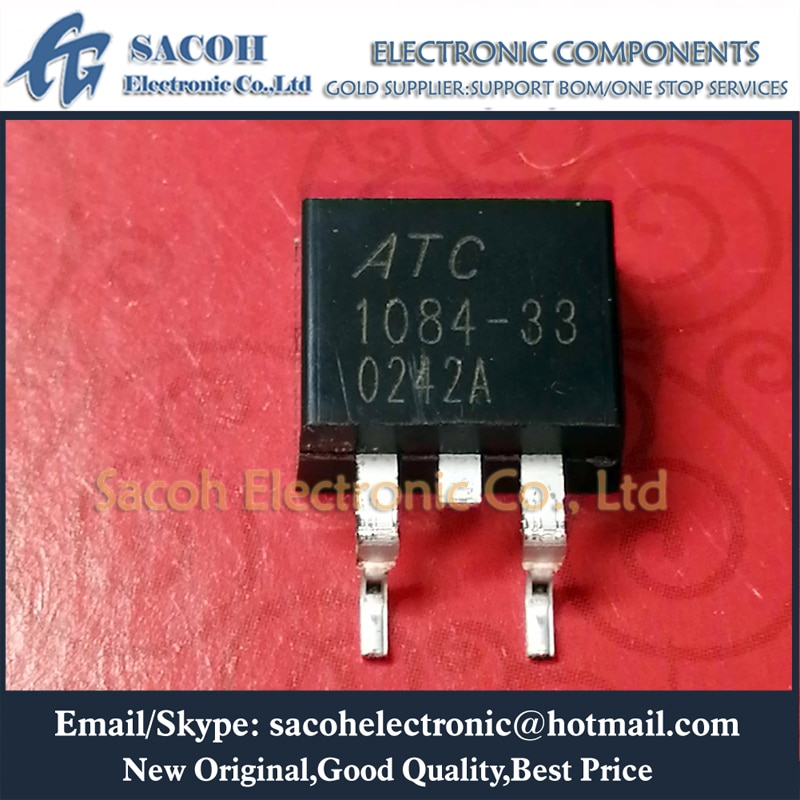 New Original 10Pcs ATC1084-33 1084-33 ATC1084-33PM ATC1084-ADJ ATC1084-50 ATC1084-18 TO-263 3.3V Positive Voltage Regulator