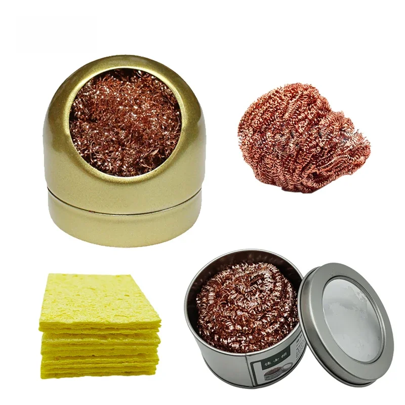 Cleaning Ball Desoldering Soldering Iron 10pcs Clean Sponge Clean Nozzle Tip Copper Wire Cleaner
