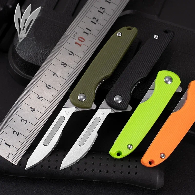 Multi Colors Mini Nylon Glass Scalpel EDC Folding Scalpels Unpacking Open Box Tools Free 10 Blade