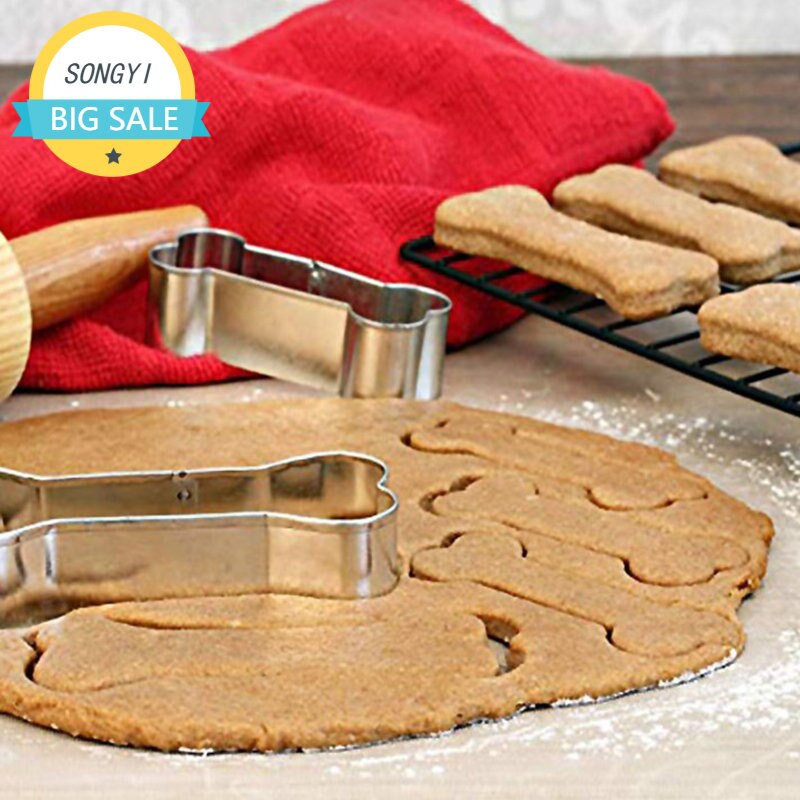 1Pcs Dog Bone Cookie Cutter Mold 3D Sugar Craft Pastry Biscuit Fondant Cake Baking Mould DIY Decorating Tools