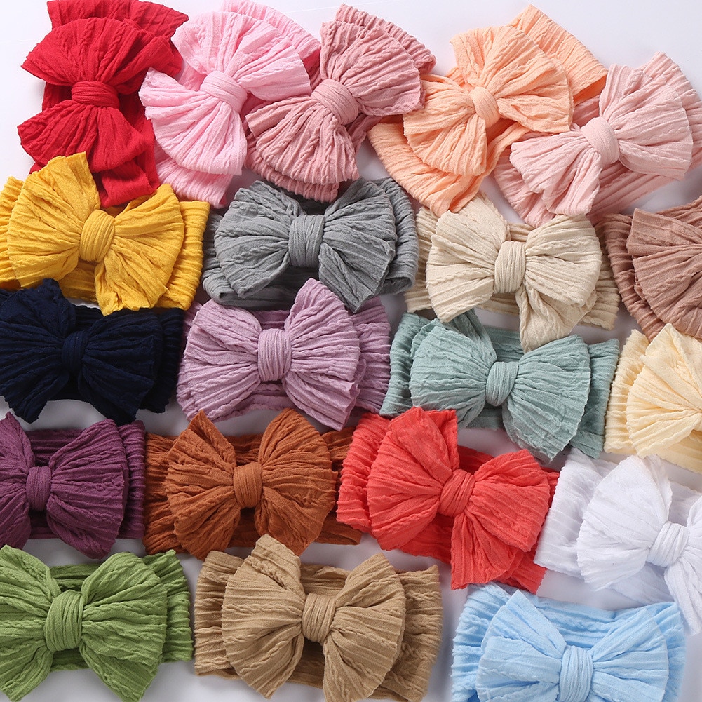Cable Bow Baby Headband for Child Bowknot Headwear Cables Turban for Kids Elastic Headwrap Baby Hair Accessories