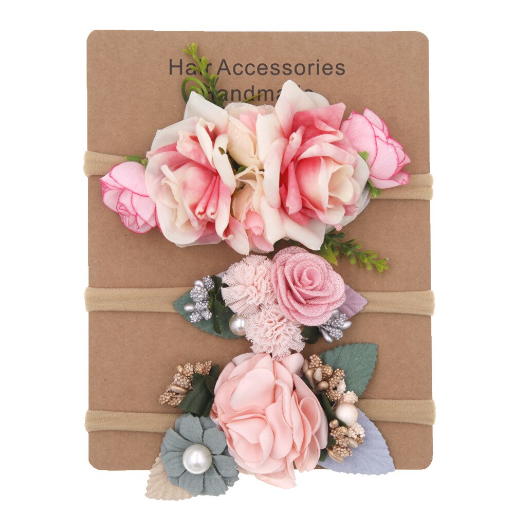 3Pcs/Lot Baby Girl Headband Cute Flower Elastic Hair Band Newborn Head Toddler Headband Headwear Kids Accessories Gifts