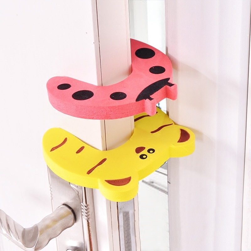 2Pcs/Lot Baby Safety For Newborn Furniture Protection Card Door Stopper Security Cute Animal Care Child Lock Finger Protector