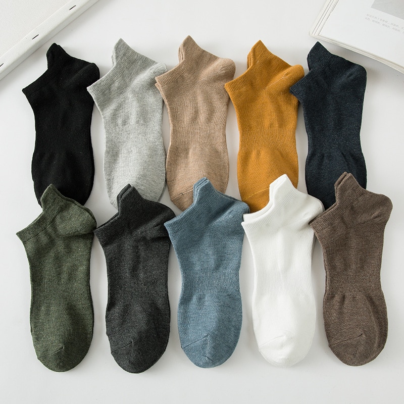 Solid Color Men's Socks Medium Tube Multi-Colored Cotton Socks Sweat Absorption Breathable Soft Skin Wear Resistant Ball So