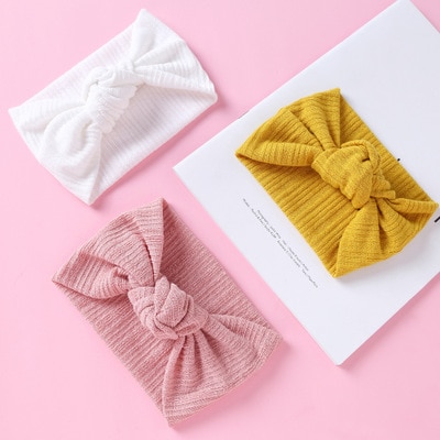Autumn Winter Solid Color Baby Headband Girls Knotted Soft Elastic Hairband Headbands For Girls kids Baby Girl Accessories