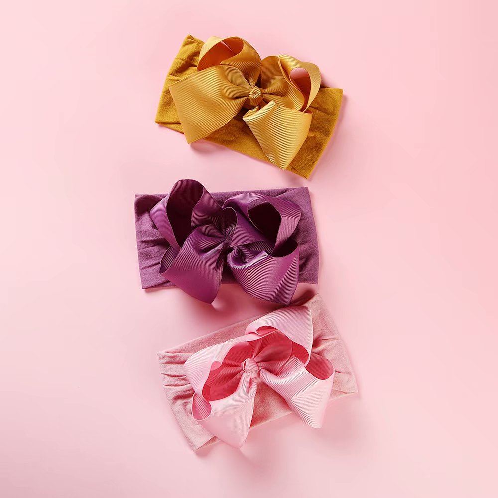 New Adorable Boho Newborn Toddler Headband Ribbon Elastic Baby Headdress Kids Hair Band Girl Bow Knot