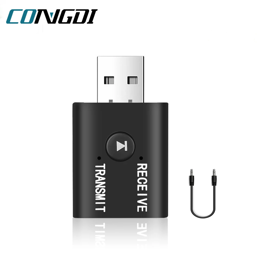 USB 5.0 Bluetooth-compatible Audio Receiver Transmitter for Car Computer TV Laptop Speaker Headset