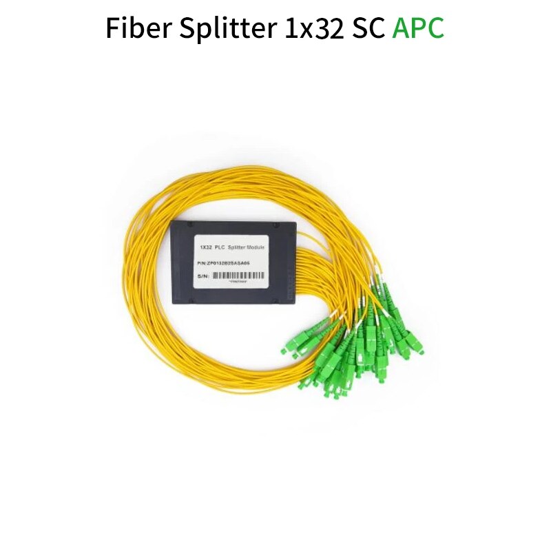 1x32 SC APC PLC Box Optical Splitter FTTH Splitter Pigtail Type Round Head Optical Splitter 1:32 Fiber Optic Cable Splitter SC