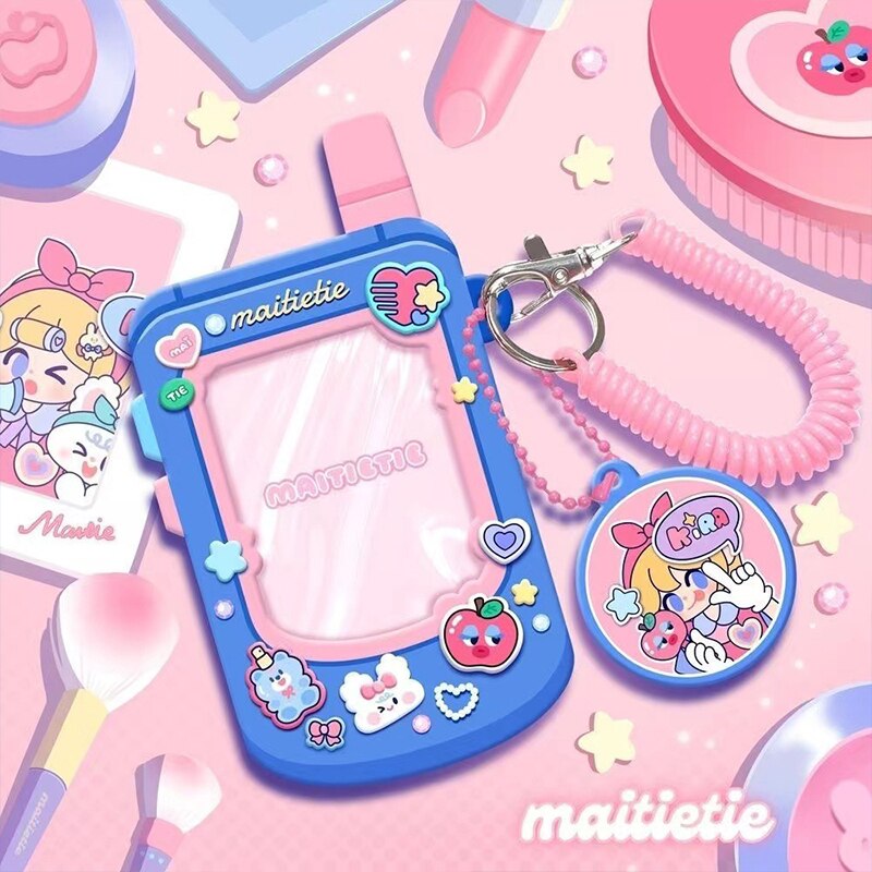 Retro Phone Styling Card Holder Stationery Pendant Card Protective Sleeves Korean Style Creative Cute Idol Photo Card Holder