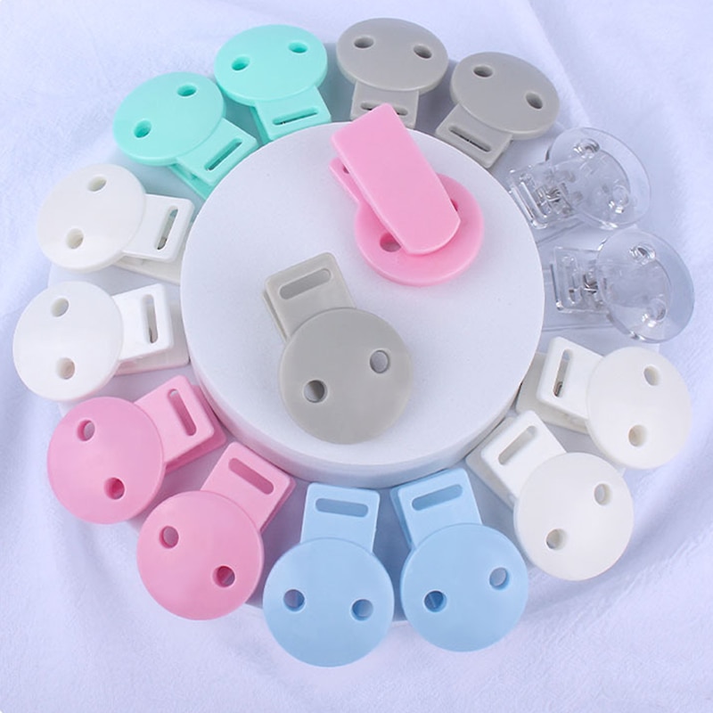 5Pcs Baby Pacifier Clip Solid Plastic Pacifier Clips Soother Holder Infant Nipples Holder DIY Teether Chain Accessories Baby Toy
