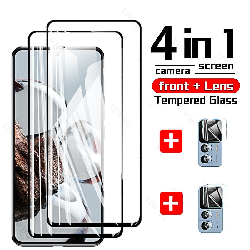 4in1 for Xiaomi 12T Pro HD Tempered Glass Camera Lens Protective on For Xaiomi Mi12t Mi 12 T 12t Pro Screen Protector Front Film