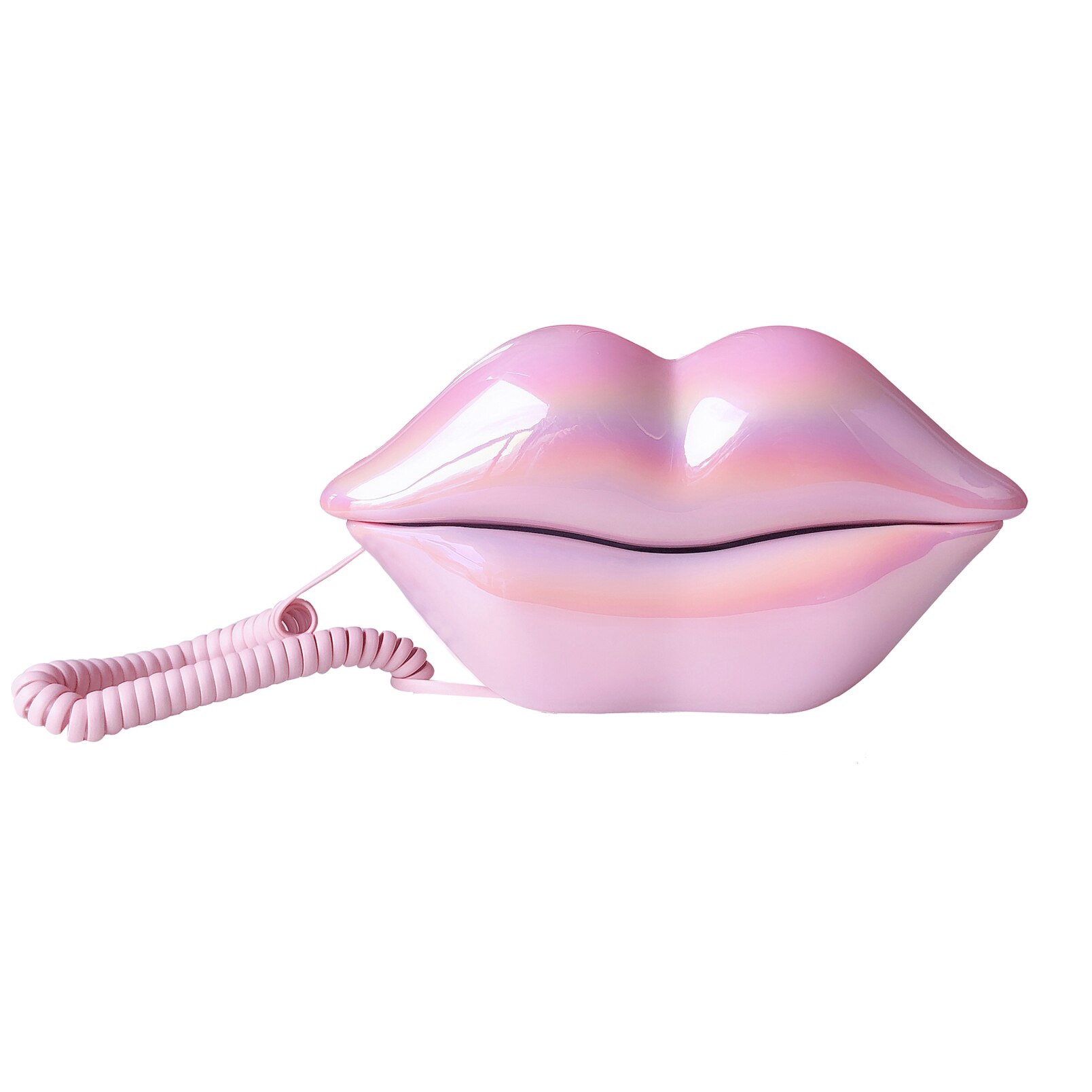 Corded Pink Home Telephone, Funny Novelty Basic Lips Phone, Wired Mouth Telephone Cartoon Shaped Real Land line Home Office