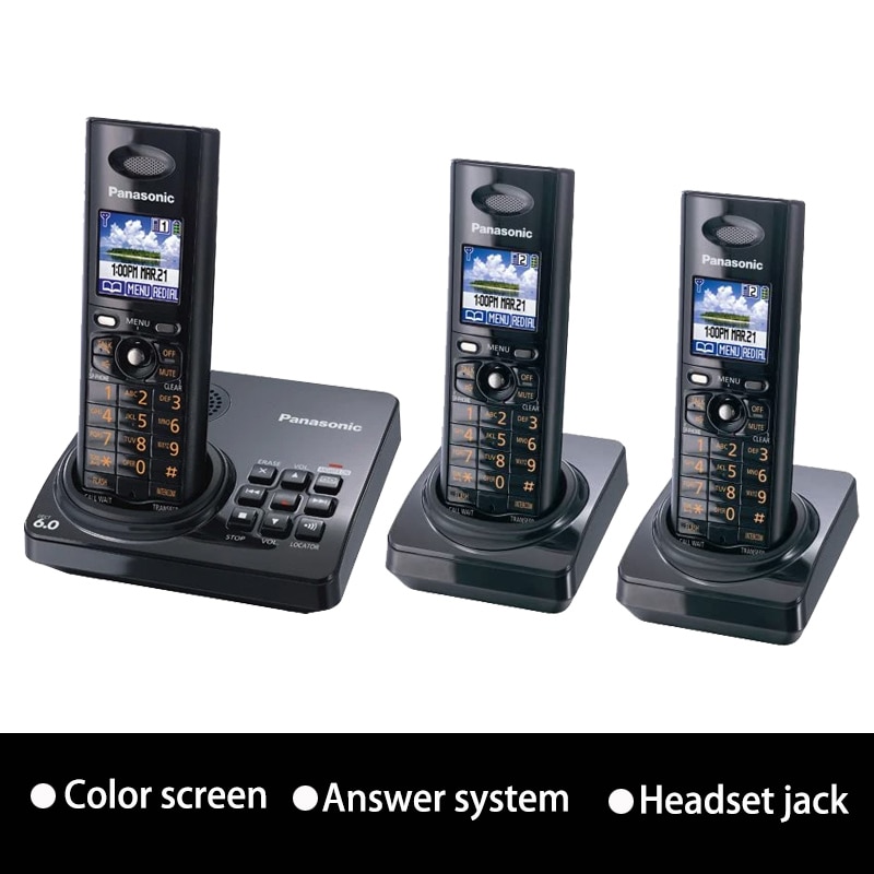 Colorful Screen Digital Wireless Telephone With Intercom Voice Mail Backlit LCD Cordless Phone For Office Home Bussiness