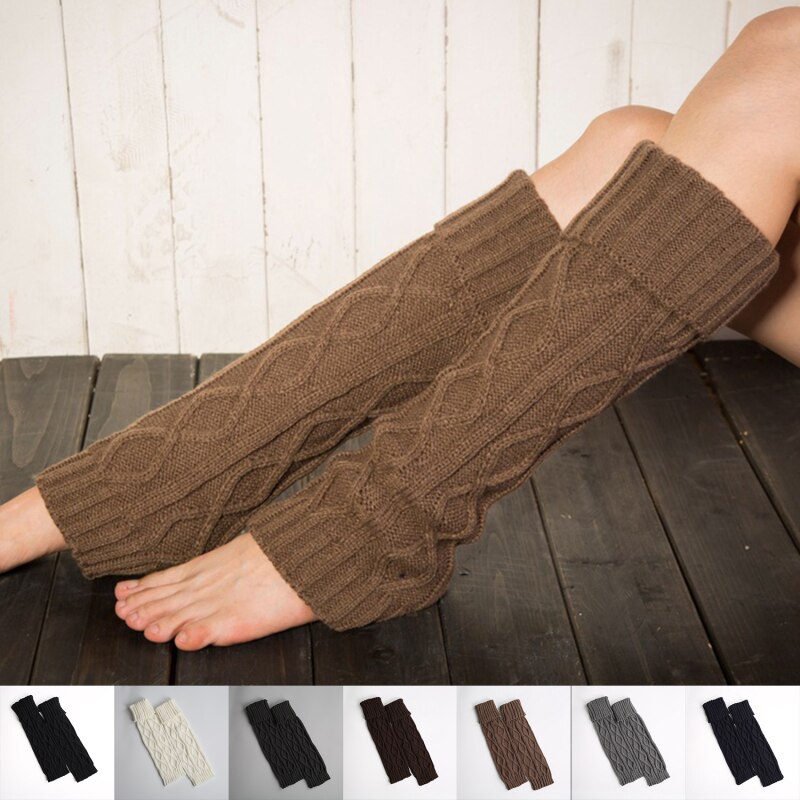 Winter Knitted Wool Warm Leggings Vintage Lingge Solid Color Women Thermal Warm Elegant Long Socks Furry Leg Warmers 2023