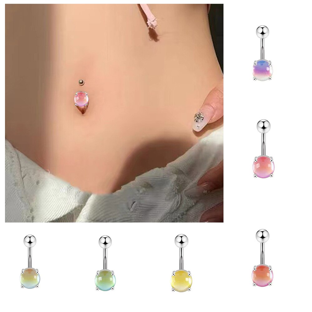 Button Rings Stainless Steel Navel Ring Belly Navel Belly Navel Rings Drop Dangle Body Belly Piercing Ball Clip Navel Ring
