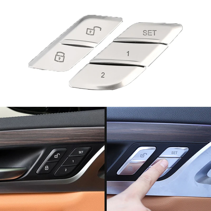 For BMW X3 G01 X4 G02 Car Door Lock Unlock Seat Memory Button Trims Switch Sticker2018-2021 ABS Auto