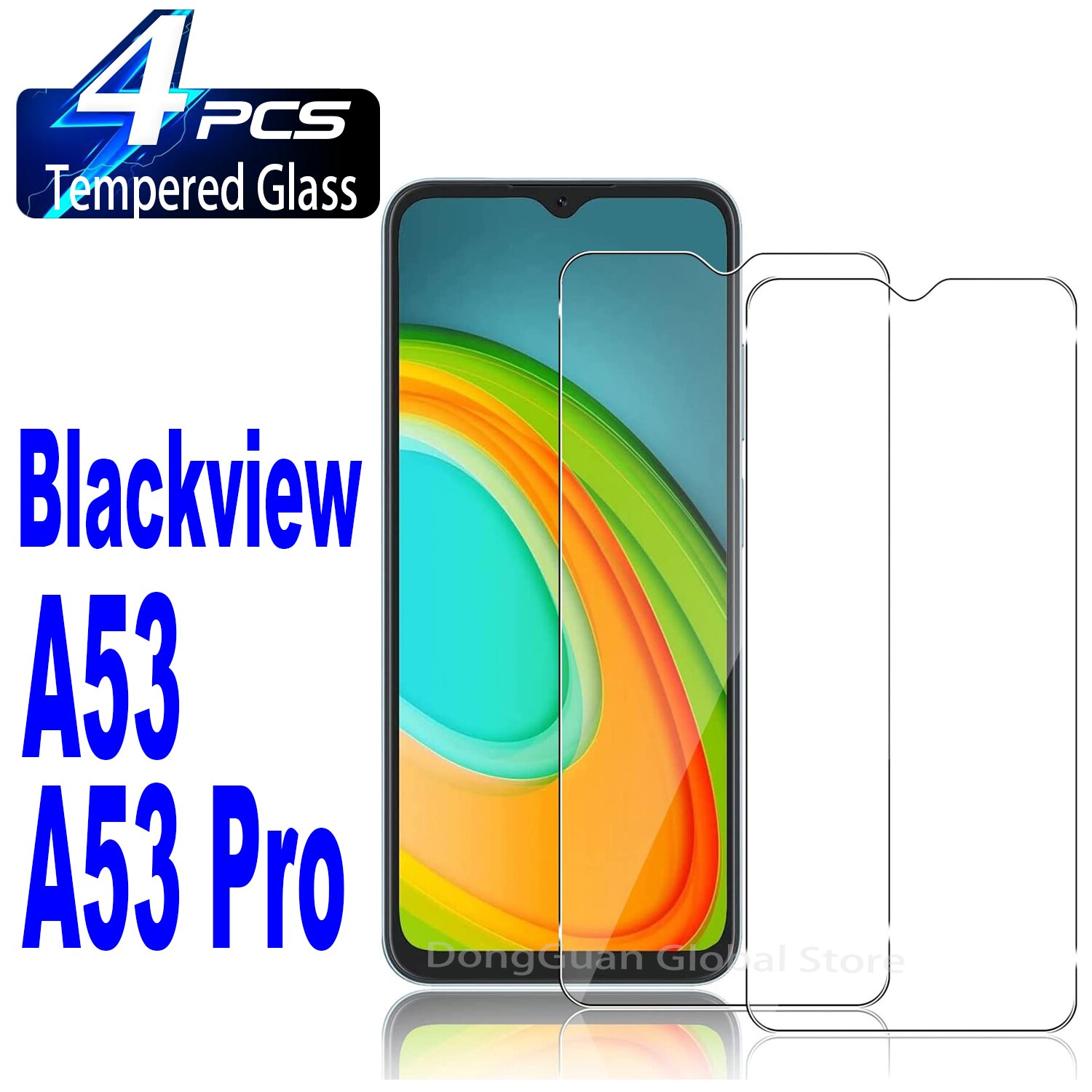2/4Pcs Tempered Glass For Blackview A53 A53Pro Screen Protector Glass Film