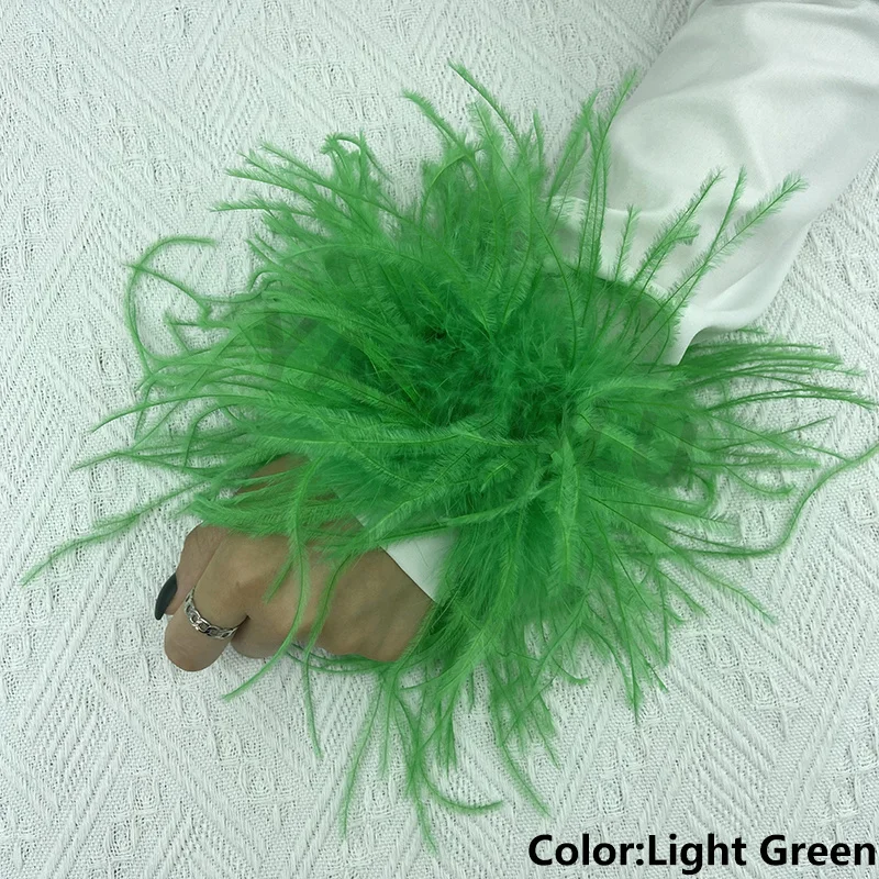 5cm Real Ostrich Feather Wrist Cuffs Women Hair Accessories Furry Bracelets Fashion Luxury Feather