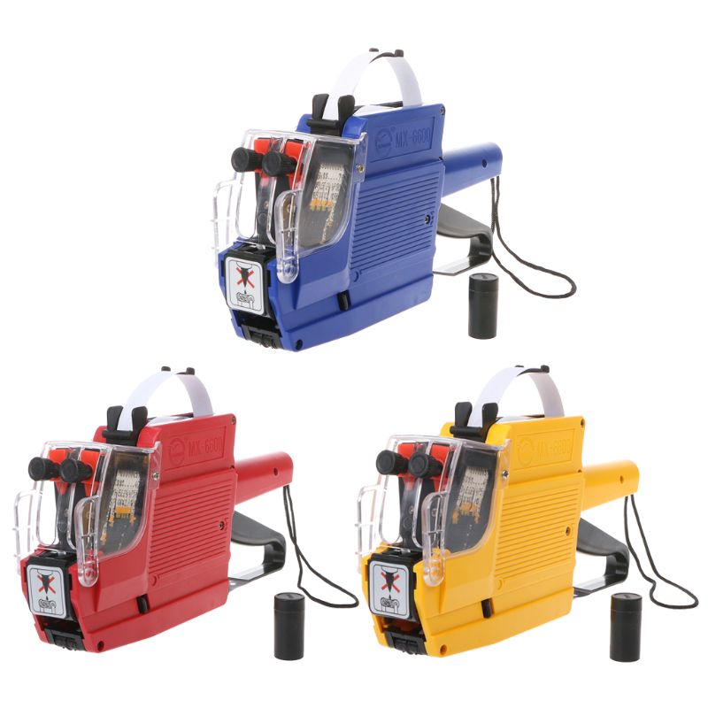 MX-6600 10 Digits Two-line Labeller Price Tag Label 2 Lines For Retail Store Pricing Tag Display Tool + Ink Roller