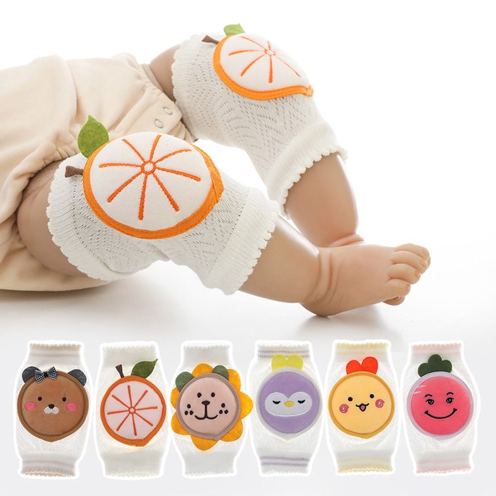 1 Pair Durable Cute Baby Knee Pads Cartoon Animal Infant Toddler Crawling Leg Warmers Mesh Breathable Kids Safety Knee Protector
