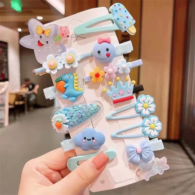 10/14Pcs/Set Cute Bowknot Baby Girl Hair Clips Baby Hair Accessories Korean Flower Children Sides Barrettes Headbands for Girls