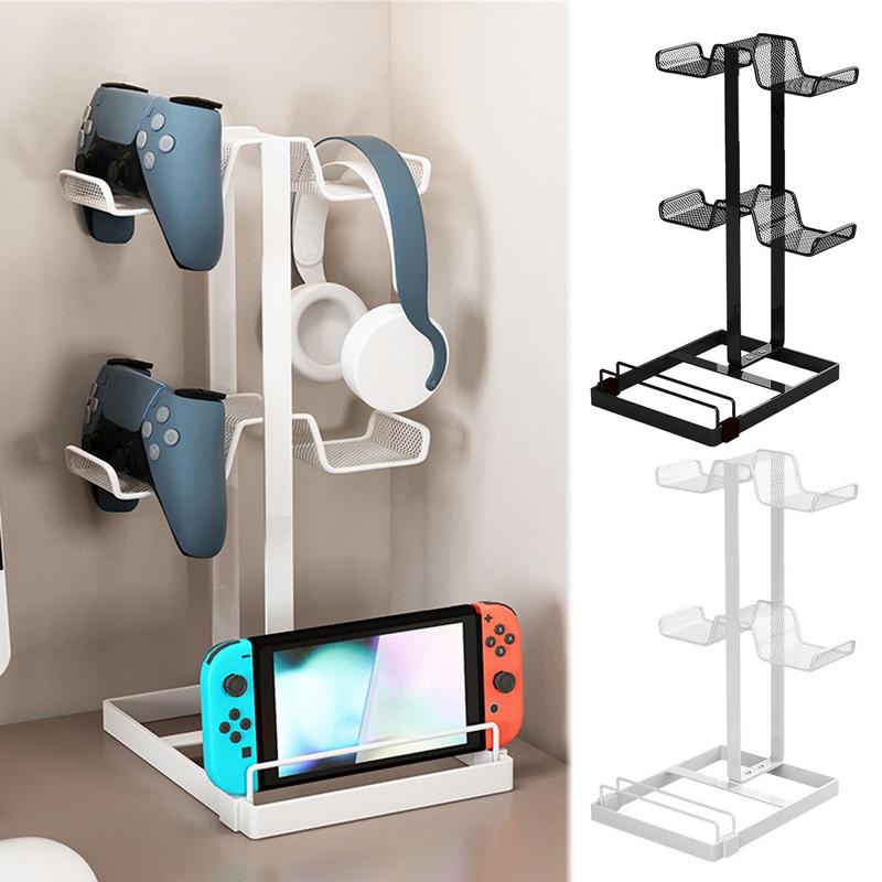 Game Controller Stand 2 Tier Headphone Holder Multifunctional Storage Accessories For Headphone Game Headset Cellphone Tablet