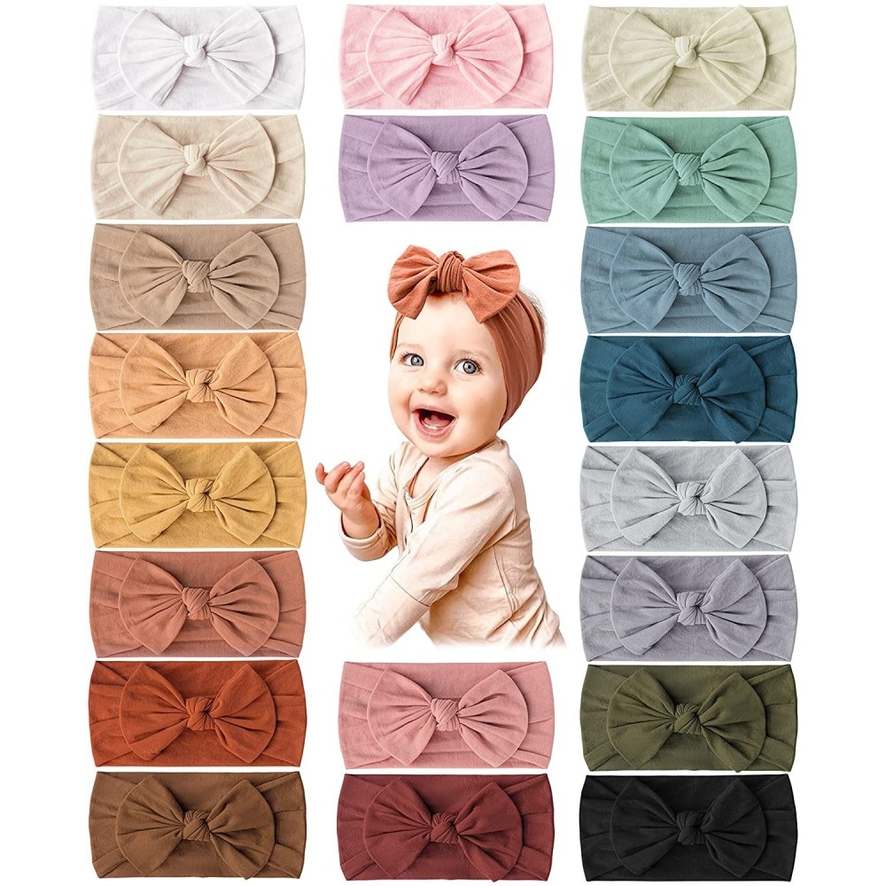 Accessories Baby Girl's Bib With Turbo Bow Cap Baby's Head Scarf Cover Newborn Headband Solid Color Baby Hat