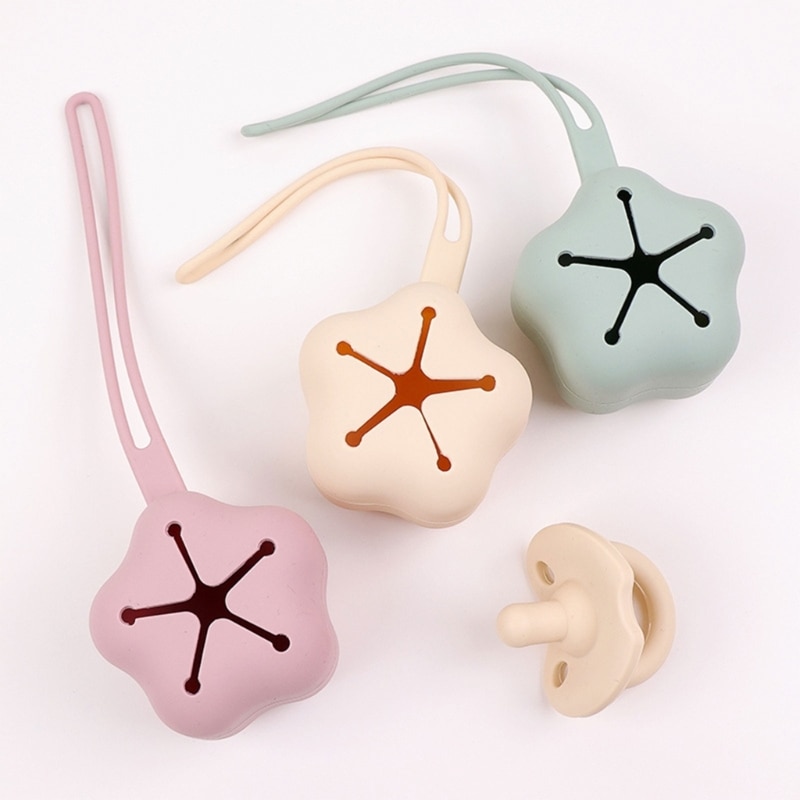 Colorful Pacifier Holder Food-Grade SiliconeBPA Free Eco-Friendly Dummy Pacifier Holder Storage Box 6-color Durable QX2D