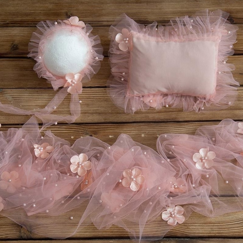 Upgraded Newborn Photography Props Girls Outfits Pillow Wrap Photoshoot Costume N1HB