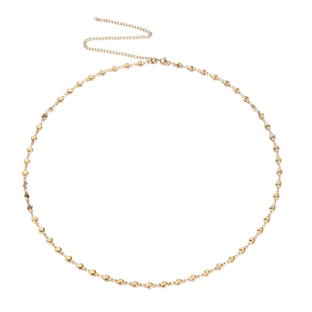 MinaMaMa Stainless Steel Ball Heart Belly Chain Body Chain For Women Sexy Bikini Waist Chain Body Jewelry Accessories