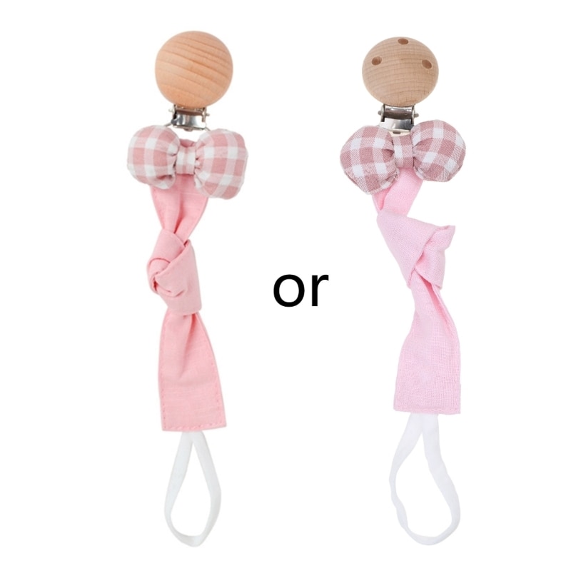 Cute Animal Pacifier Clips for Infant Newborn Wooden Dummy Chain Holder Soother