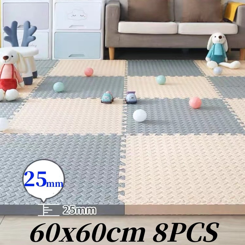 Tatame Baby Play Mat 60x60cm Activities Mat for Baby Play Mat 8PCS Baby Game Mat Puzzle Mat Play Mats Baby Mat Baby's Floor