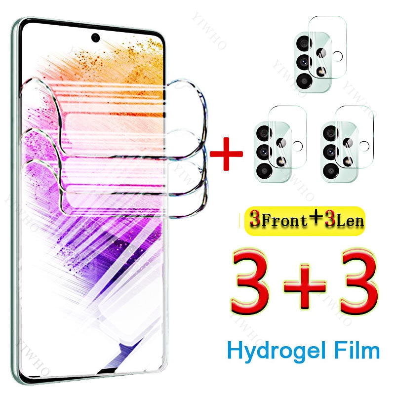 6in1 Front Hydrogel Film Full Cover for Samsung Galaxy A73 Screen Protectors Camera Lens for Samsung Galaxy A 73 Protective HD
