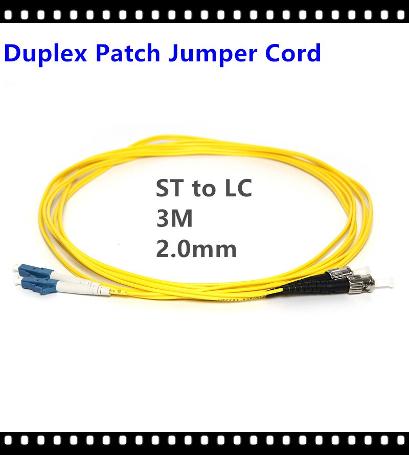 Duplex Patch Jumper Cord 5 PCS/ Lot 3M Fiber Optic Single-Mode Duplex Patch Cable Jumper Cord ST to LC Free shipping