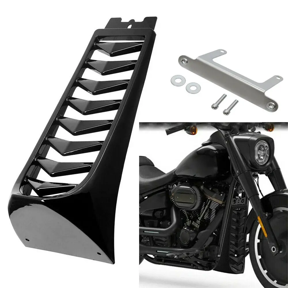 Motorcycle Gloss Black Chin Fairing Spoiler Lower Radiator Cover For 2018-2022 Harley Breakout