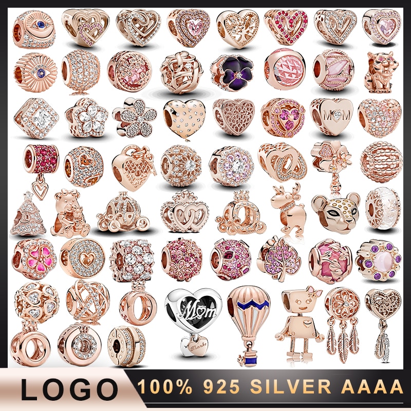 charm2 925 Sterling Silver Classic Rose Charm Fit Original Design Bracelet Advanced Fadeless Production Process Charm For Women