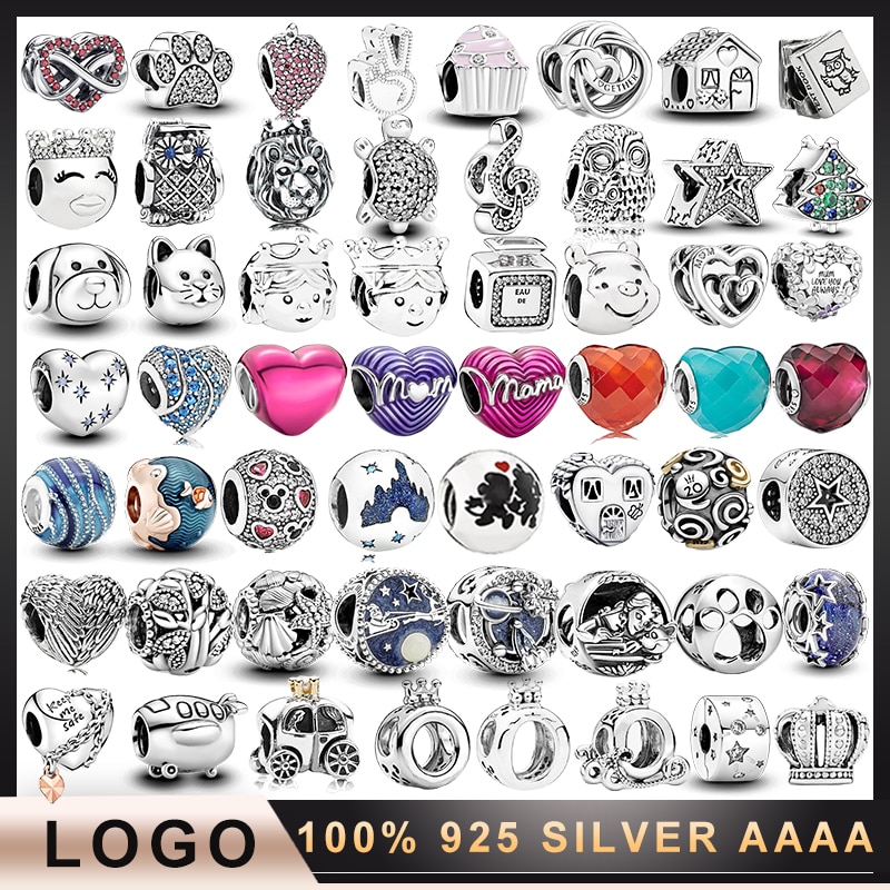 charm6 100% 925 Sterling Silver Classic Colored Enamel Crystal Beads Charm Fit Original Design Bracelet 1:1 Model With Logo