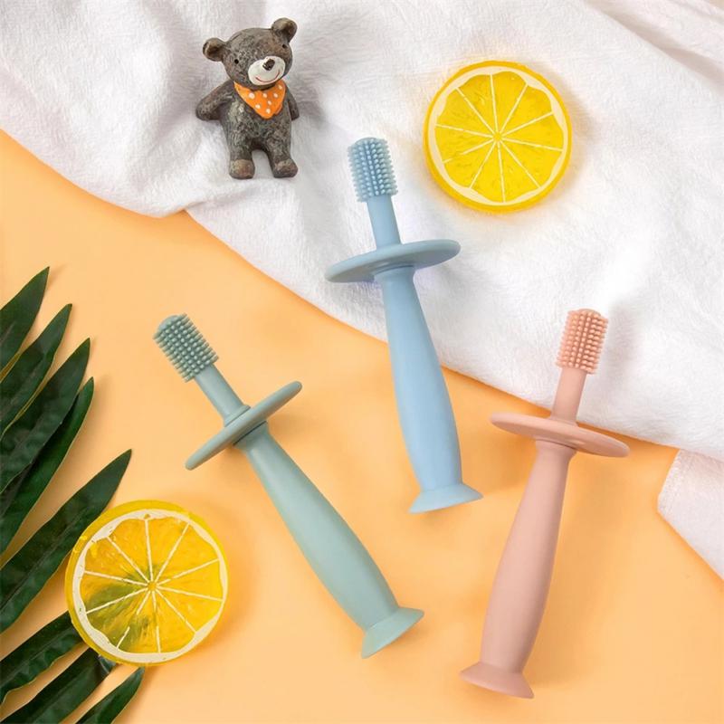 Food Grade Baby Toothbrush Odorless Bpa Free Baby Tooth Brushing Artifact Silicone Oral Care Cleaning Deciduous Tooth Brush Safe