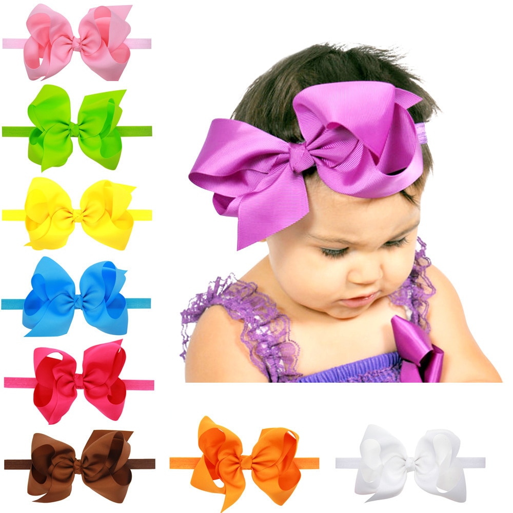 Baby Girls Headbands Grosgrain Ribbon Hair Bows Headband Big Bow Hair Bands Hair Accessories for Infants Newborn Toddler