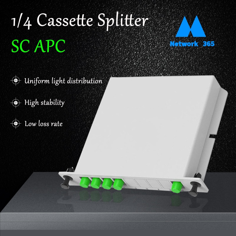 5pcs/lot Fiber Optic Splitter Box FC/APC PLC 1X4 FTTH 1X4 SC Cassette Splitter Planar Waveguide Type Optical Coupler Splitter