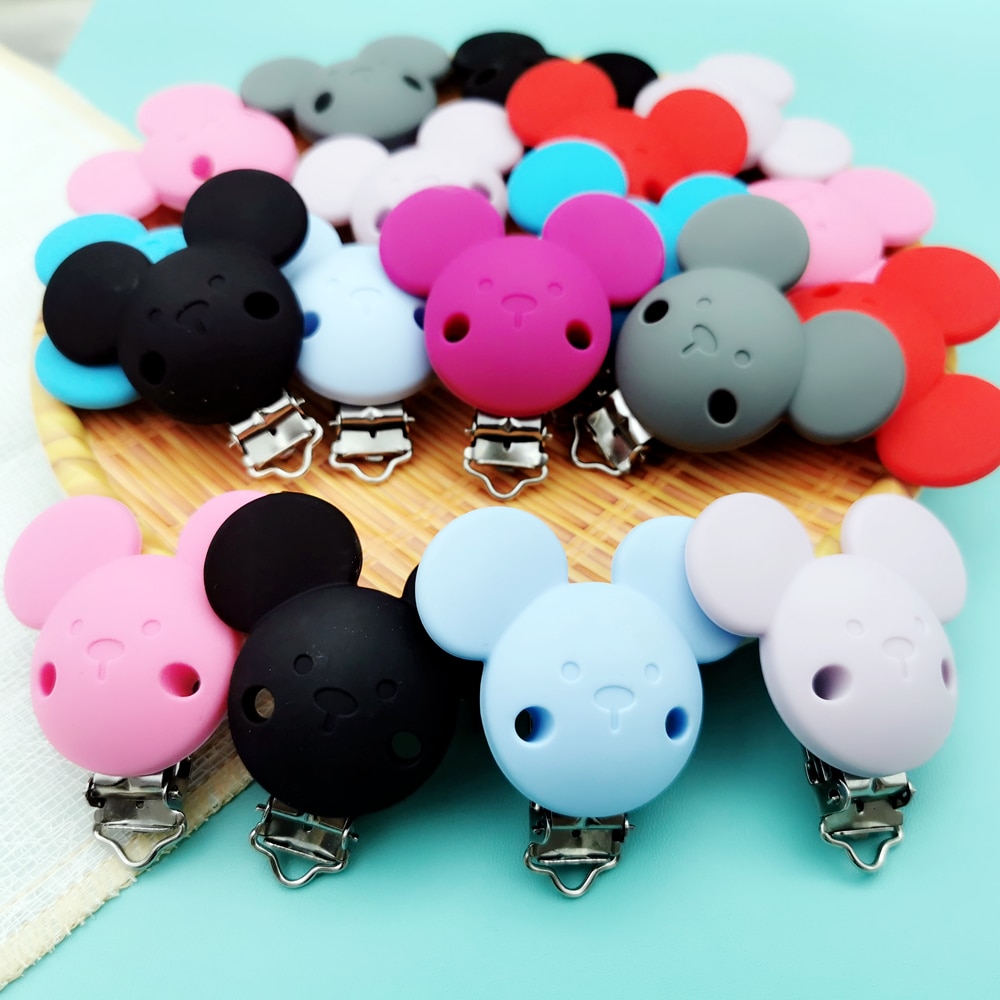 55*60mm 3PC Silicone Clips Baby Teething Pacifier Chains Necklace Accessories Baby Safe Food Grade Nursing Chewing Kawaii Gift