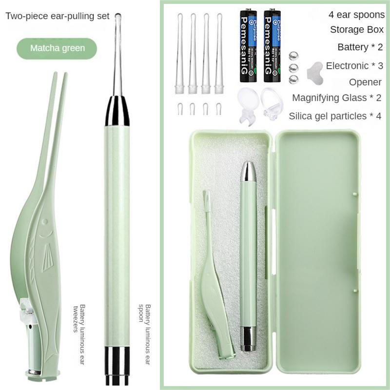 With Lamp Usb Charging Baby Ear Cleaner Spoon Ear Nose Cleaner Ear Cleaning Spoon Luminous Ear Spoon Set Ear Wax Pickers