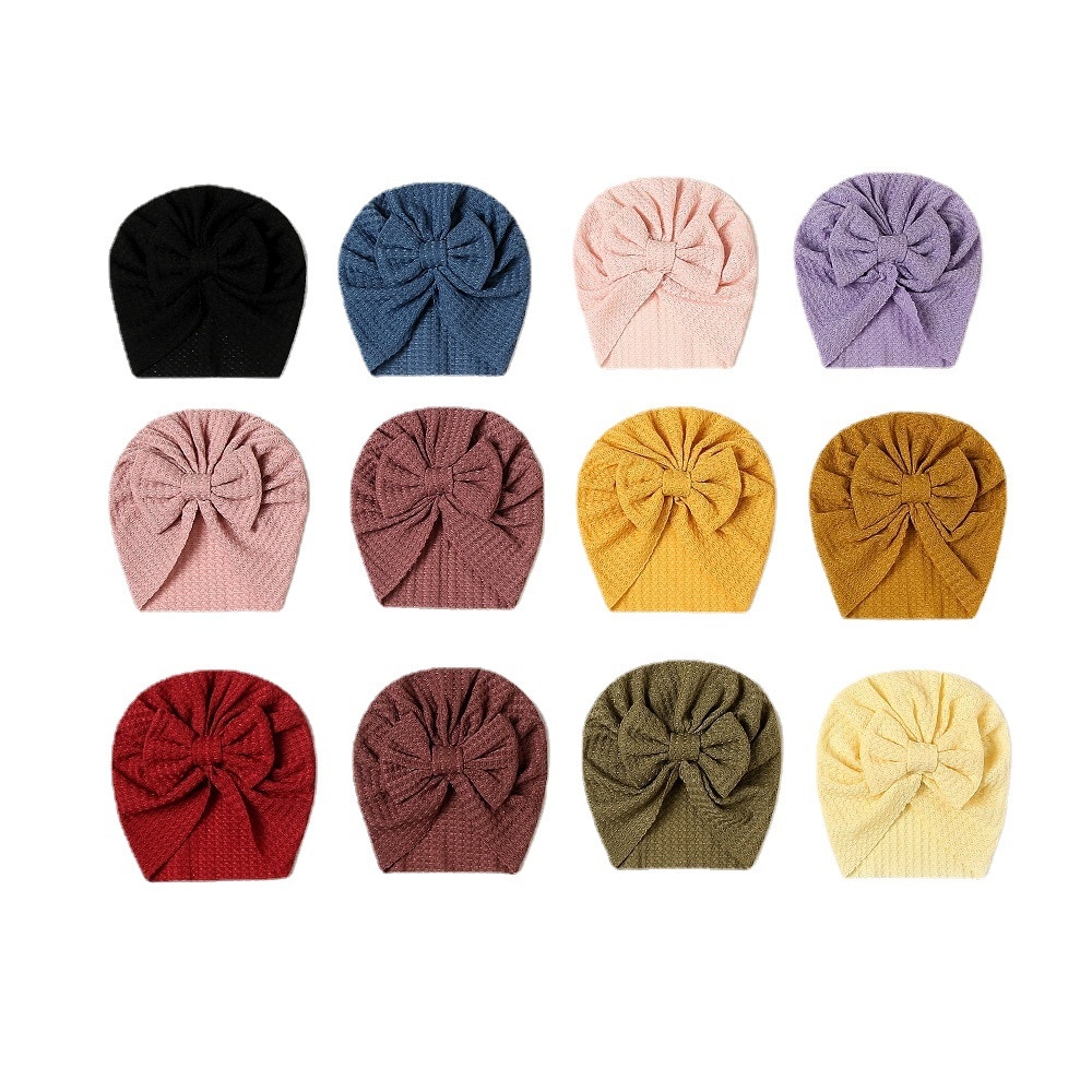 European And American Hair Accessories Baby Hat New Baby Fetal Hat Bowknot Children's Head Scarf Hat Baby Accessories Headb