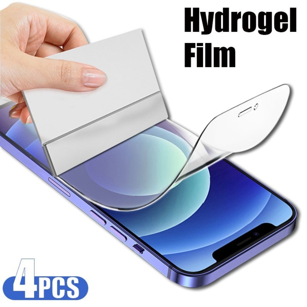 4PCS Hydrogel Film for iPhone 14 13 12 11 Pro Max Mini SE 2020 Screen Protector On iPhone X XR XS Max 7 8 6 6S Plus Not Glass