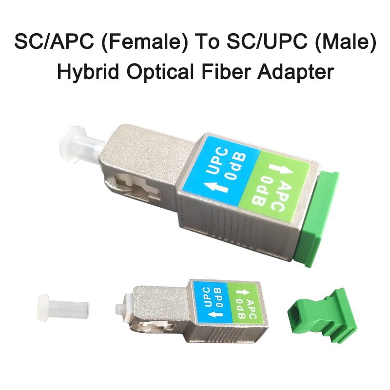 Fiber Optic Connector FTTH SC/APC Female to SC/UPC Male Hybrid Fiber Adapter Simplex Use for Optical Fiber Connector Conversion