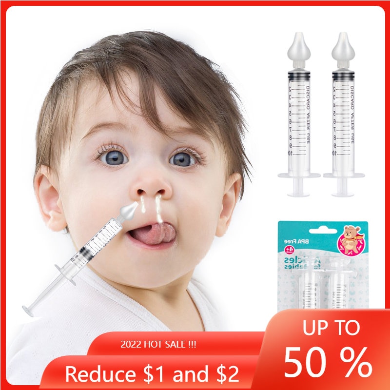 6 Colours 10ML Baby Nose Clean Needle Tube Infant Baby Care Nasal Aspirator Cleaner Baby Rhinitis Nasal Washer 2pcs