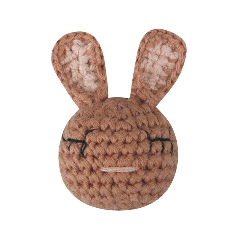 Newborn Pacifier Clip Crochet Rabbit DIY Rattle Beads Baby Teething Necklace Accessories Shower Gift Infant Toy Drop shipping
