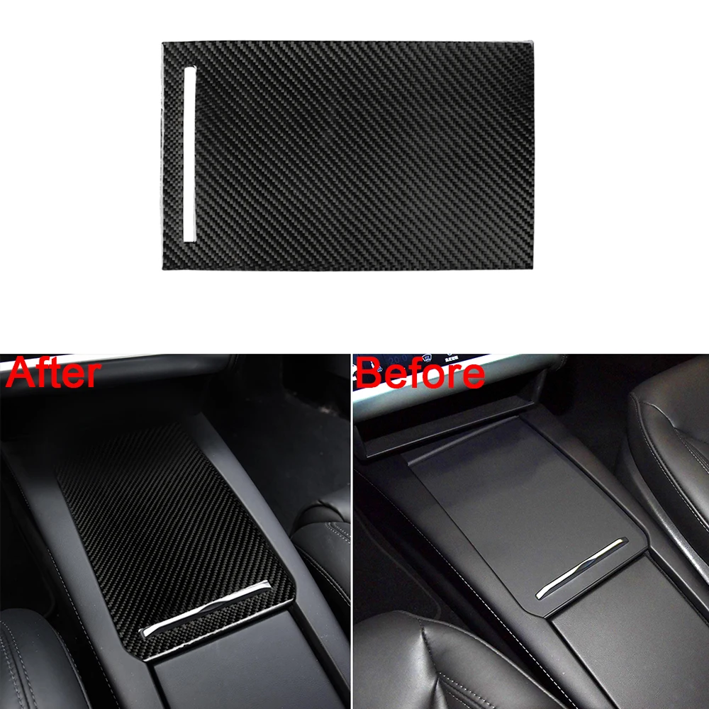 For Tesla Model S Center Console Panel Sticker Decoration Film Carbon Fiber Central Control Storage