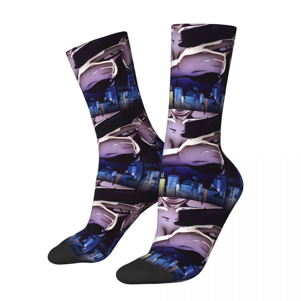 Retro Manga Movie Poster Men's Socks Ghost In The Shell Anime Unisex Hip Hop Seamless Printed Crazy Crew Sock Gift